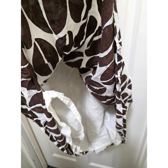 Merona Brown & White Coffee Print Sleeveless Sundress With Adjustable Tie Straps - Picture 5 of 8